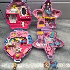 Polly pocket vintage toys. Two in set. Comes with 2 dolls and one unicorn